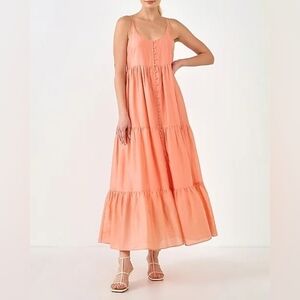 Endless Rose Button Detail Tiered Maxi Dress